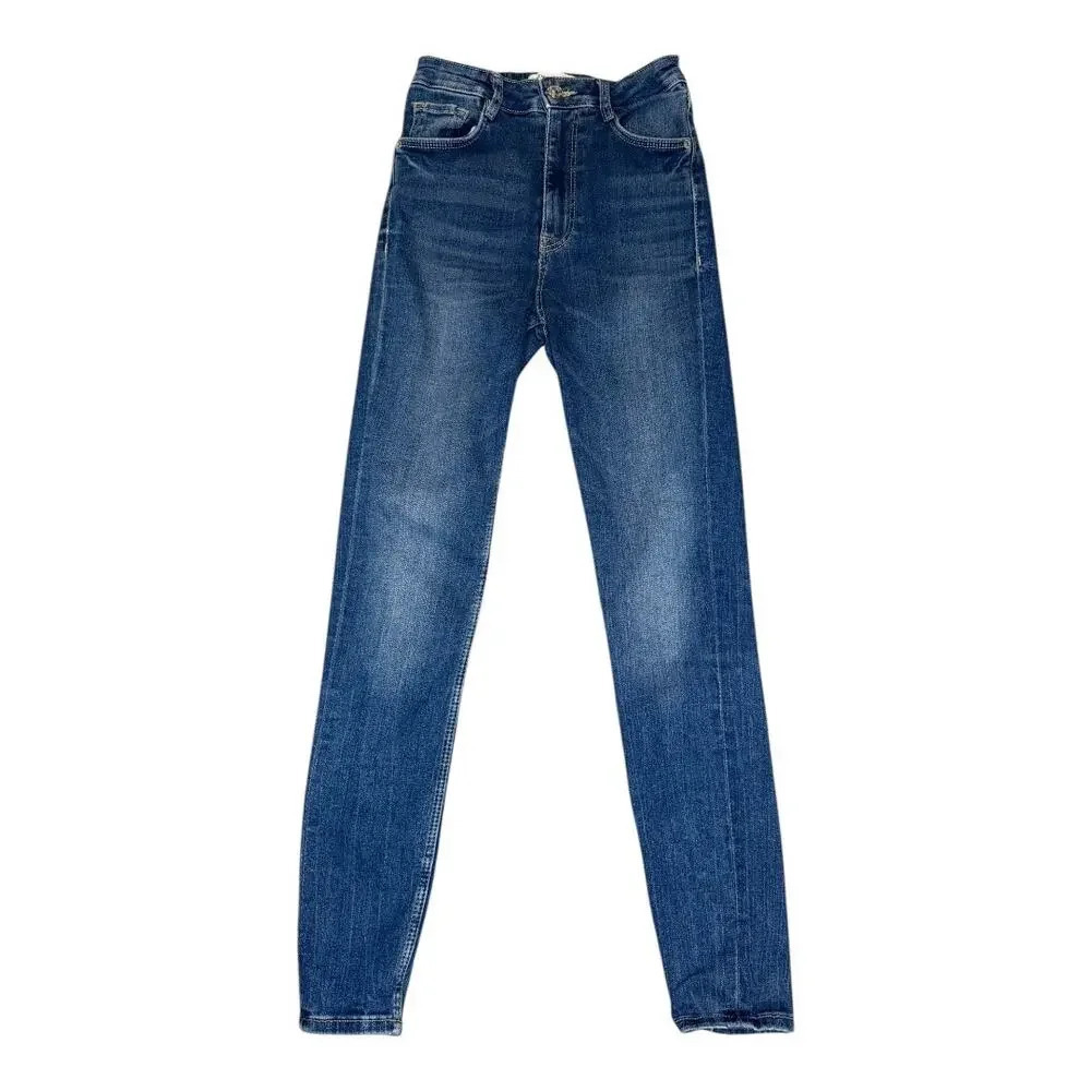 Zara Women's Size 4 Mid-Rise Skinny Jeans‎ Blue Denim